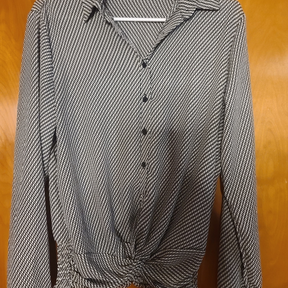 Liberty Love Black and White Button Down Shirt